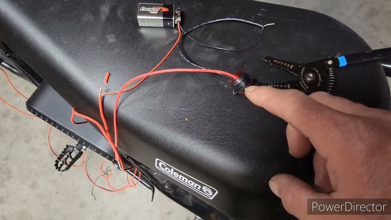 adding brake lights to your mini bike.  easy how to.