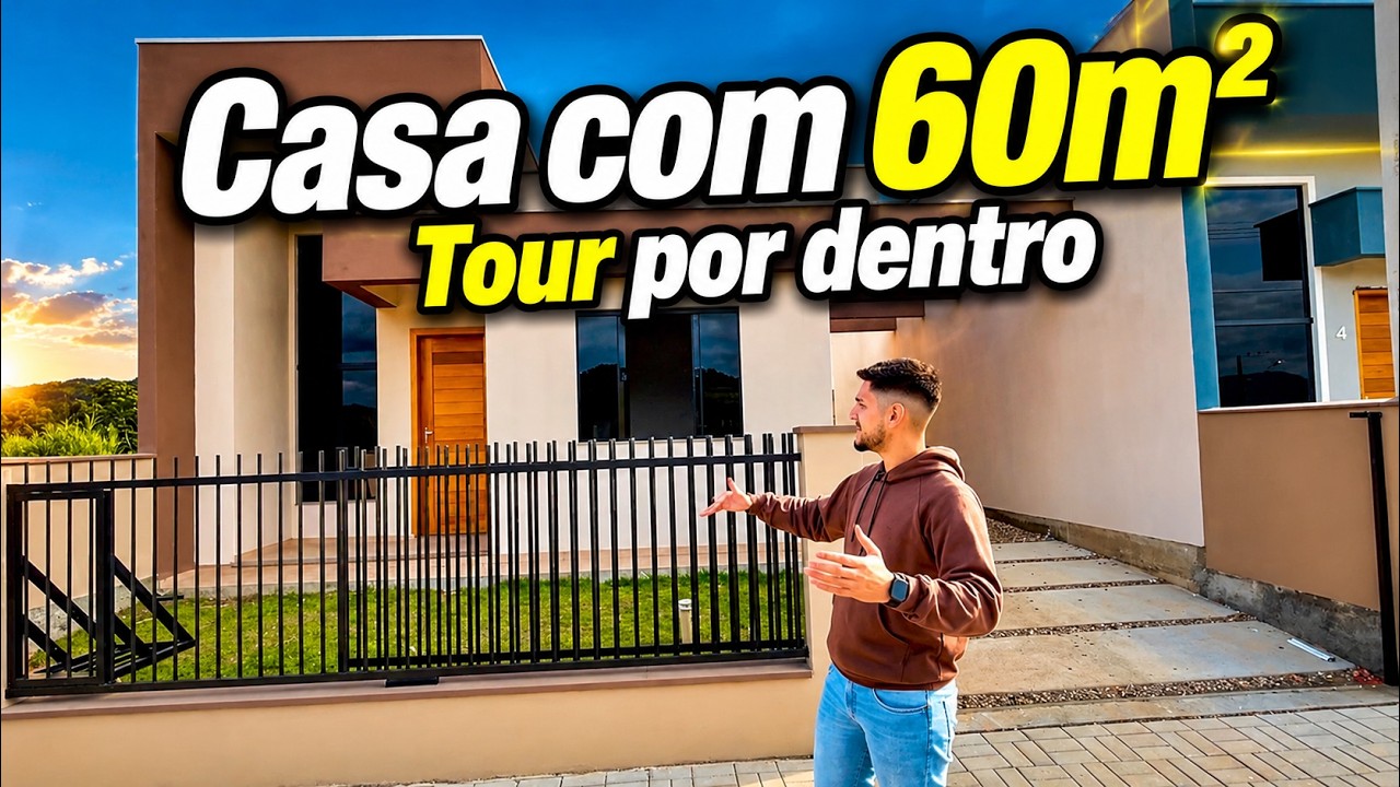 Tour por dentro da casa com 60m² charmosa.