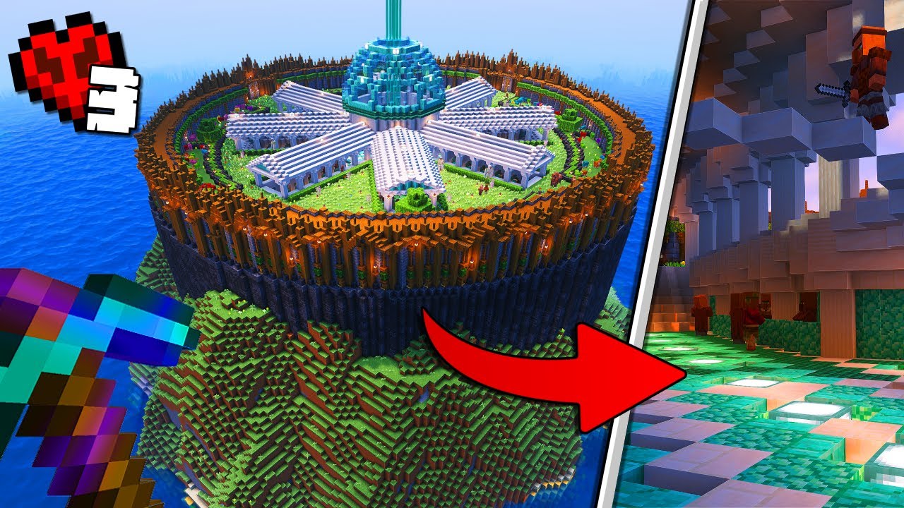 I built a Villager TRADING Island in Hardcore Minecraft!