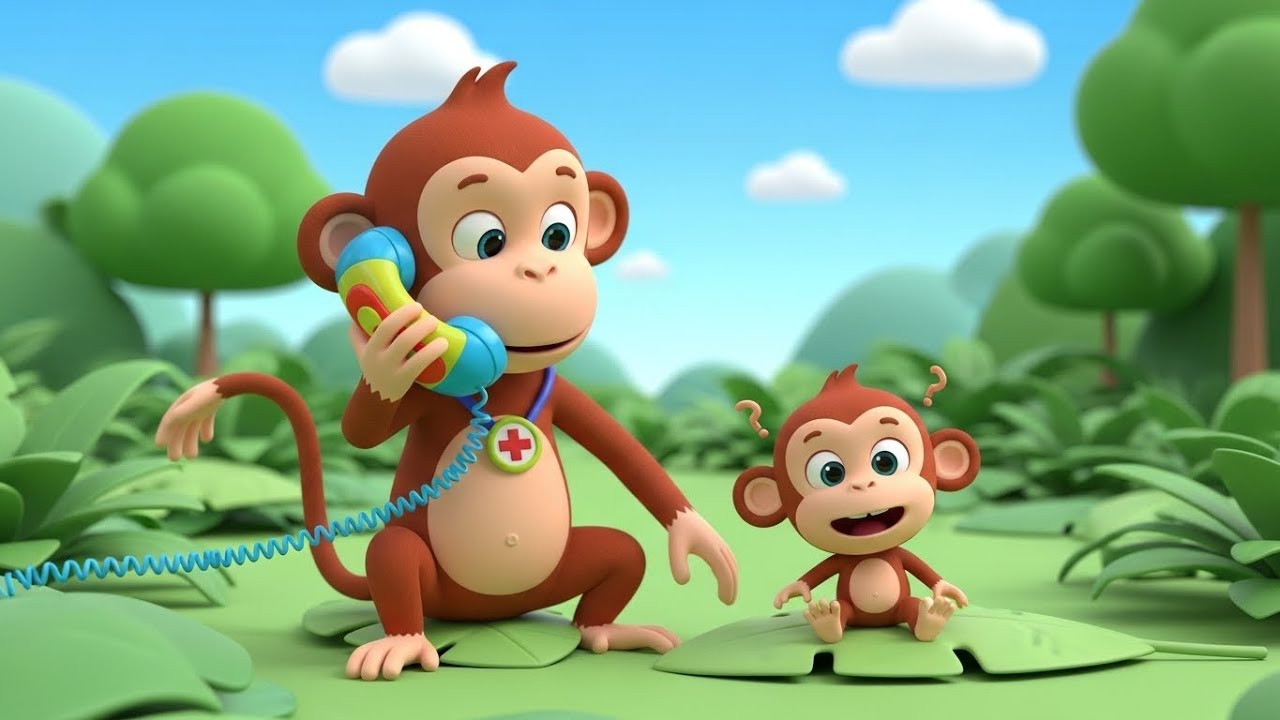 Five Little Monkeys Jumping on the Trampoline Song for Kids | Fun Animal & Movement Song, Nursery