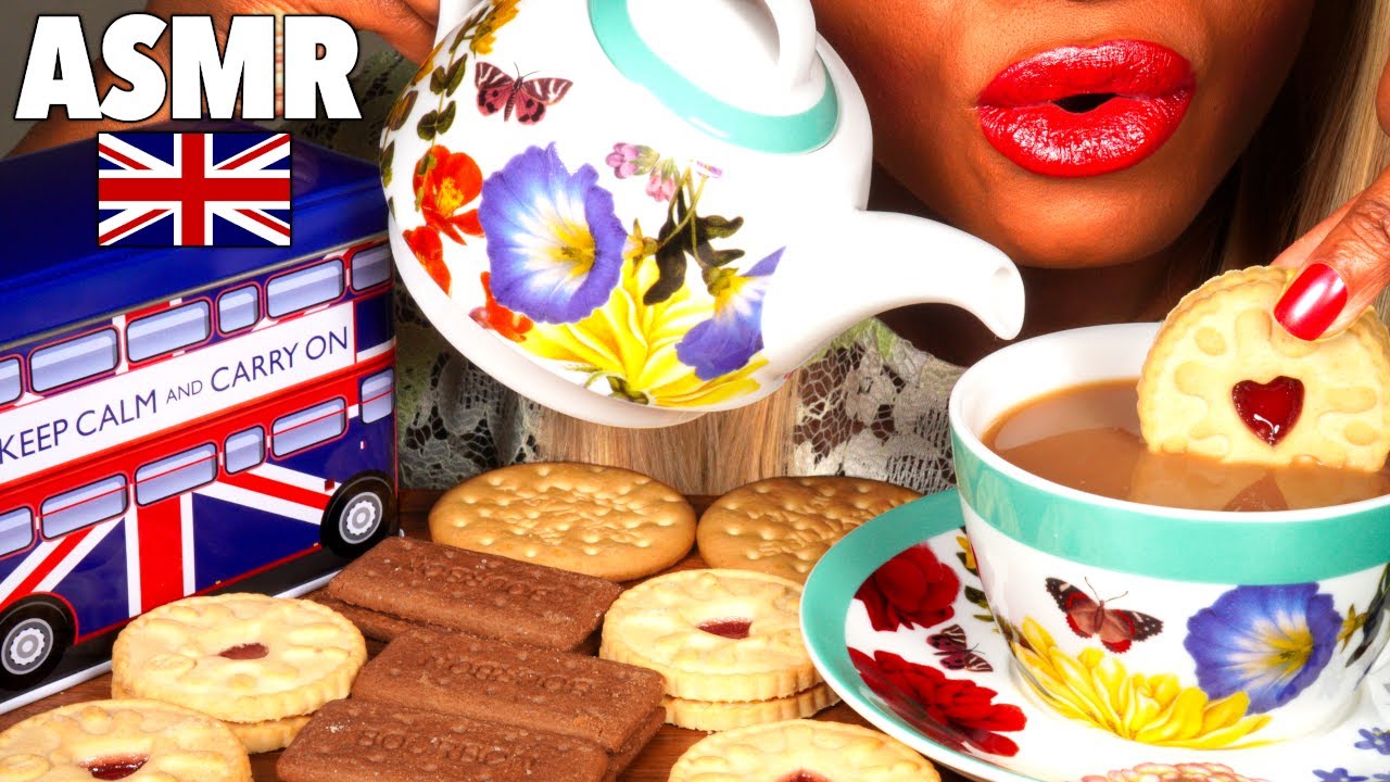 ASMR Eating afternoon tea & Biscuits, British Gentle Whispering, Mouth Sounds, Eating Show mukbang먹방