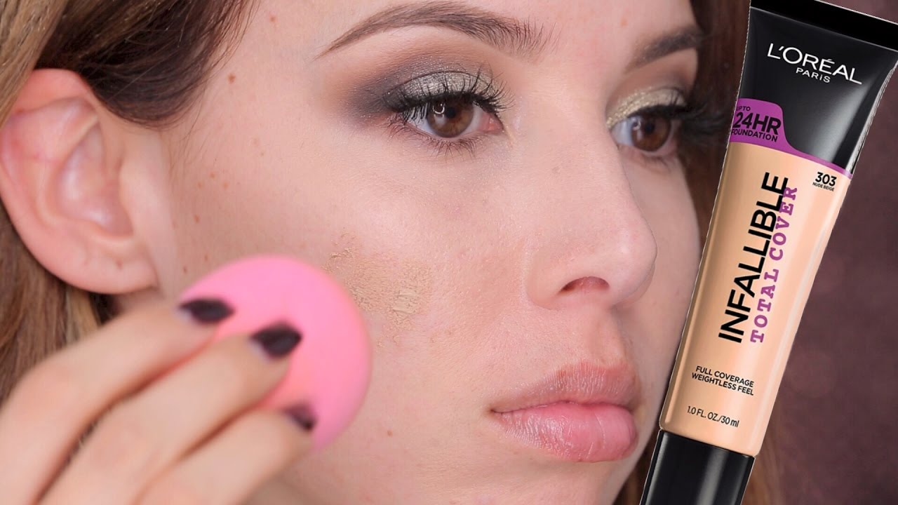 L'Oreal Infallible Total Cover: FIRST IMPRESSION, SWATCHES, APPLICATION | LUSTRELUX