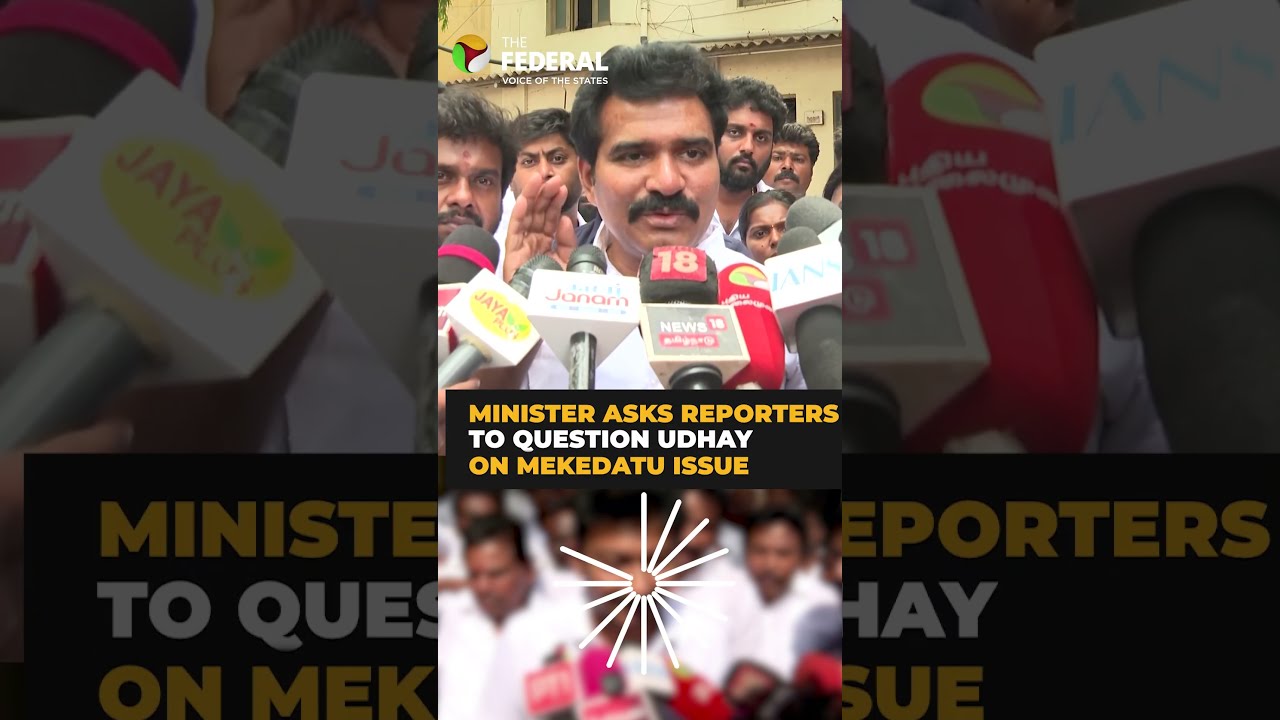 TVK minister Nirmal Kumar urges reporters to question Udhayanidhi over Mekedatu issue | #shorts