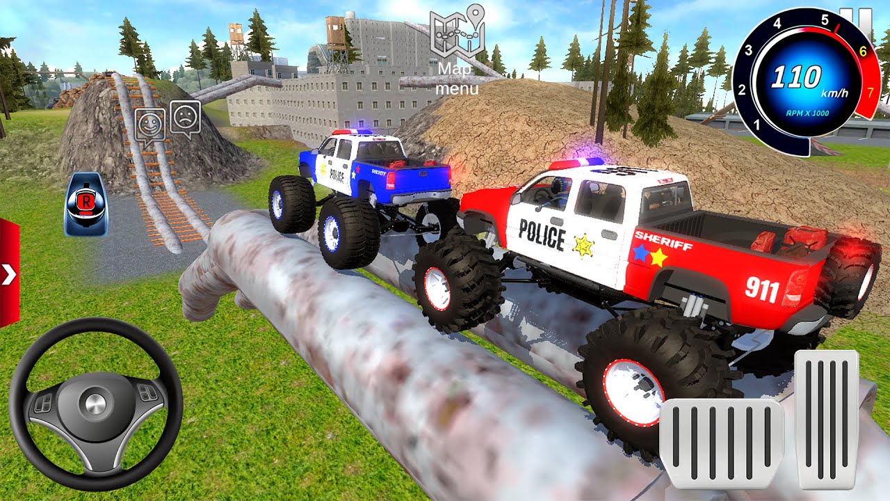 Juegos De Carros - Offroad Police Monster Truck Stunt Driving #1 - Android / Ios Gameplay FHD