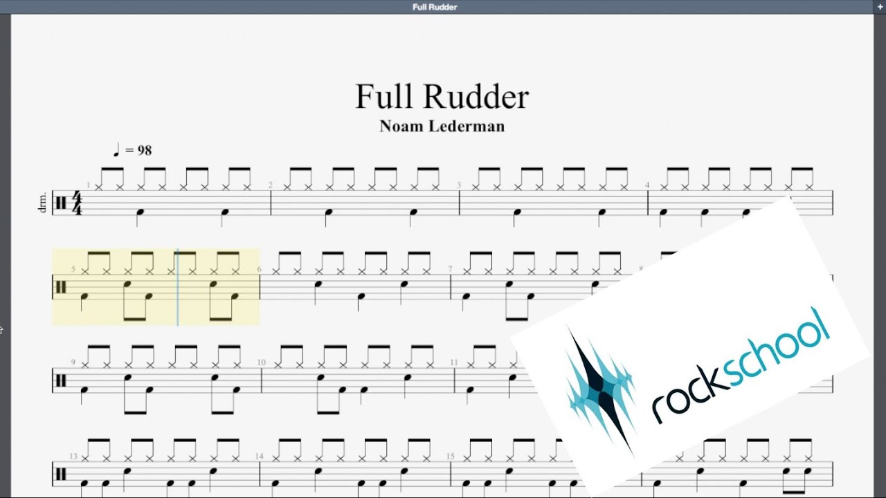 Full Rudder Rockschool Debut Grade Drums