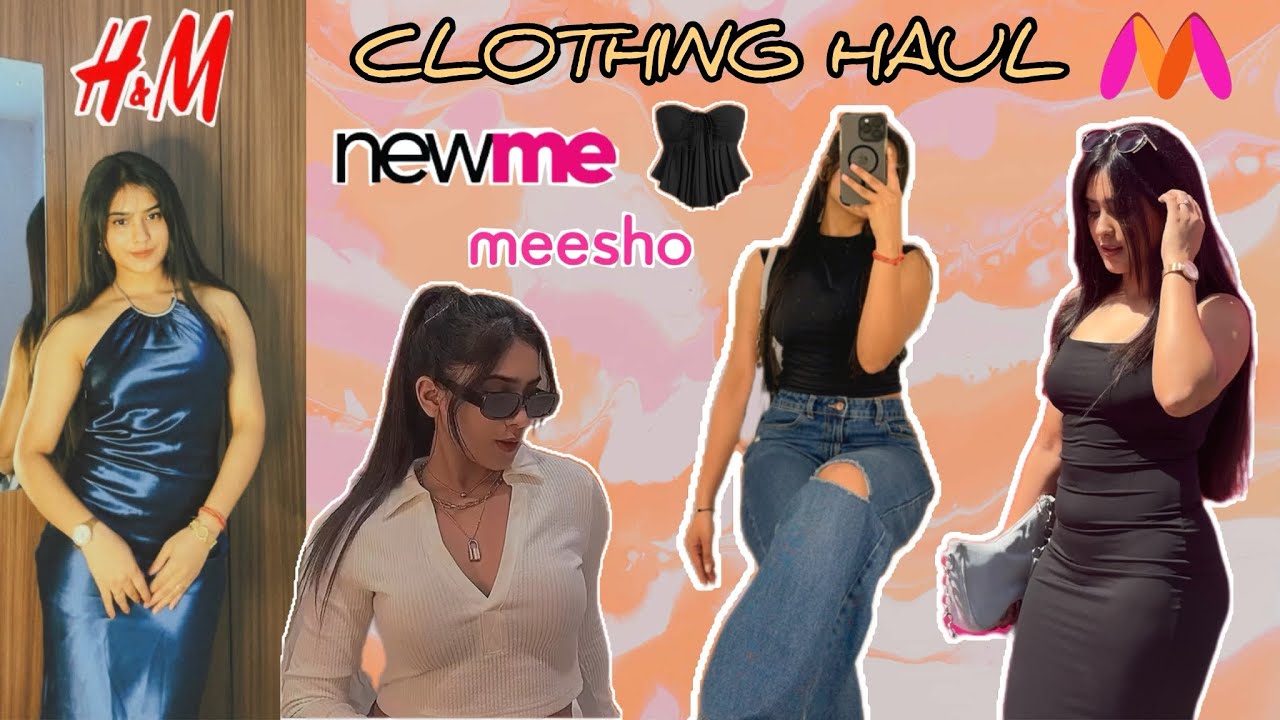 *HUGE* Clothing Haul + Review😍| H&M Tops, Newme Dresses, Baggy Pants, Meesho Top Tryon👗| #fashion