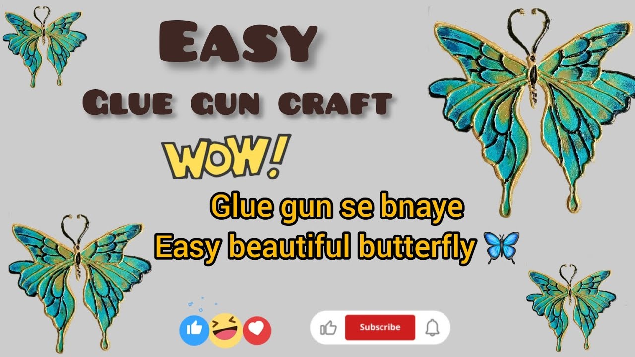Glue Gun Butterfly Wall Art 🦋 | Easy DIY Home Decor with Glue Gun | Creative Nistha#diy #viralvideo 