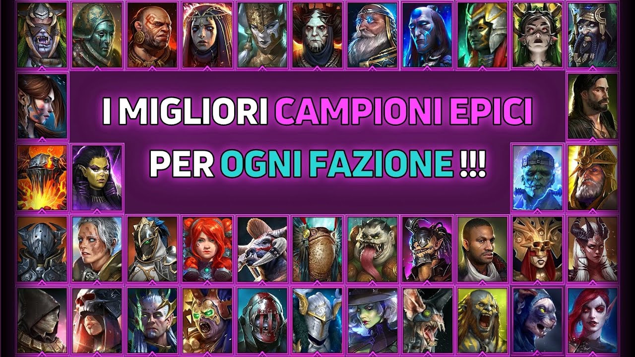 🇮🇹 💜 I Migliori Campioni Epici per Fazione 💜 in Raid Shadow Legends