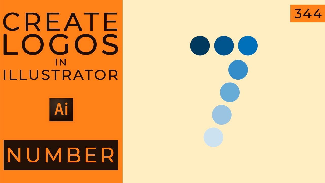 How to create a number logo design with basic shapes in Illustrator