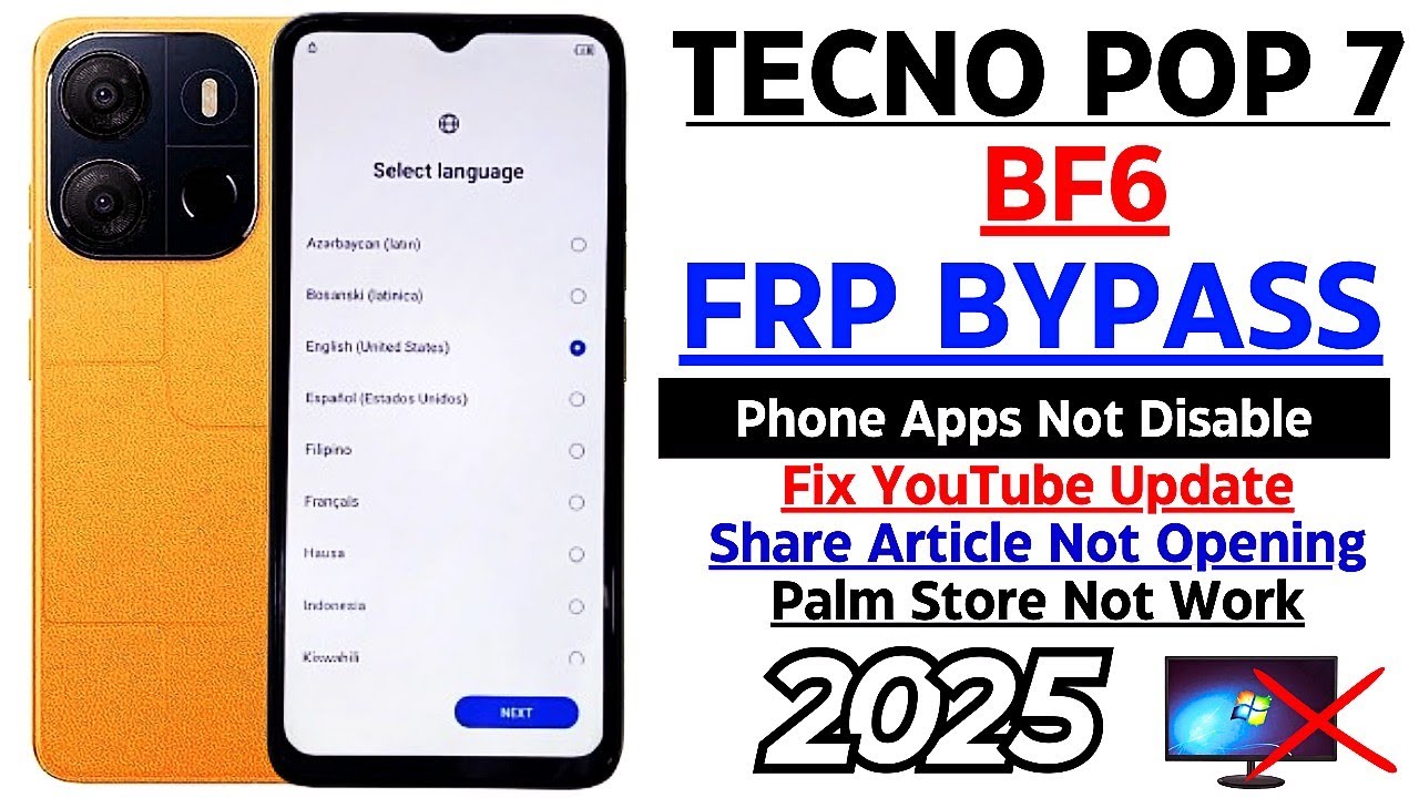 Tecno Pop 7 (BF6) Google Account Bypass | Tecno Pop 7 Frp Bypass Android 12 Without PC | New Method