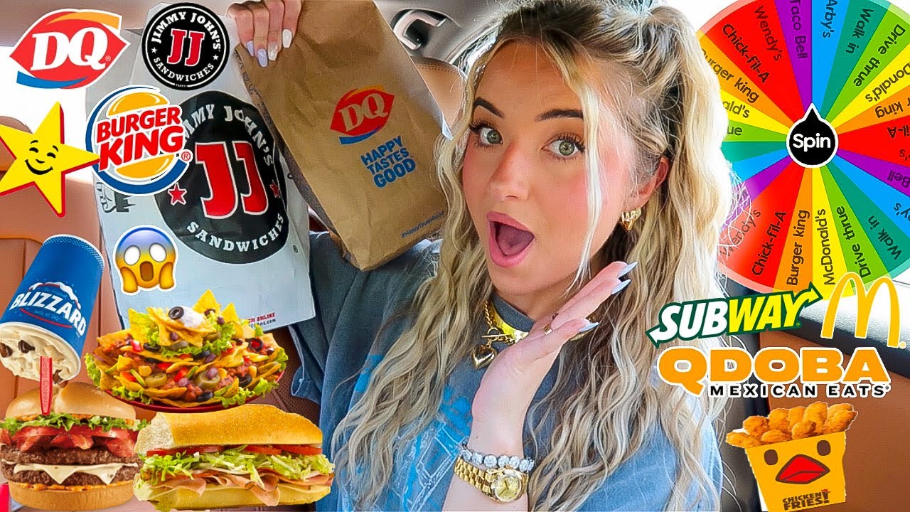 Letting FAST FOOD WHEEL OF FORTUNE Decide WHAT I EAT for 24 HOURS!