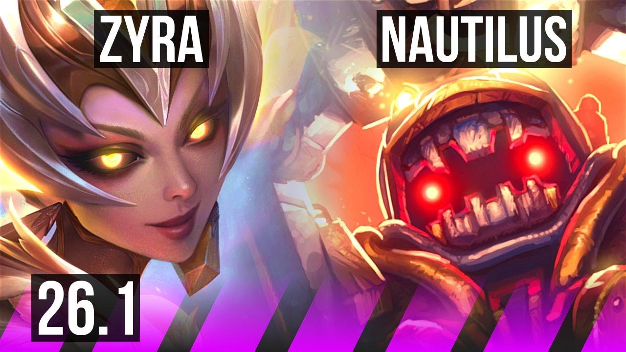 ZYRA & Ashe vs NAUTILUS & Aphelios (SUP) | Good KDA: 7/1/14 | KR Master | 26.1