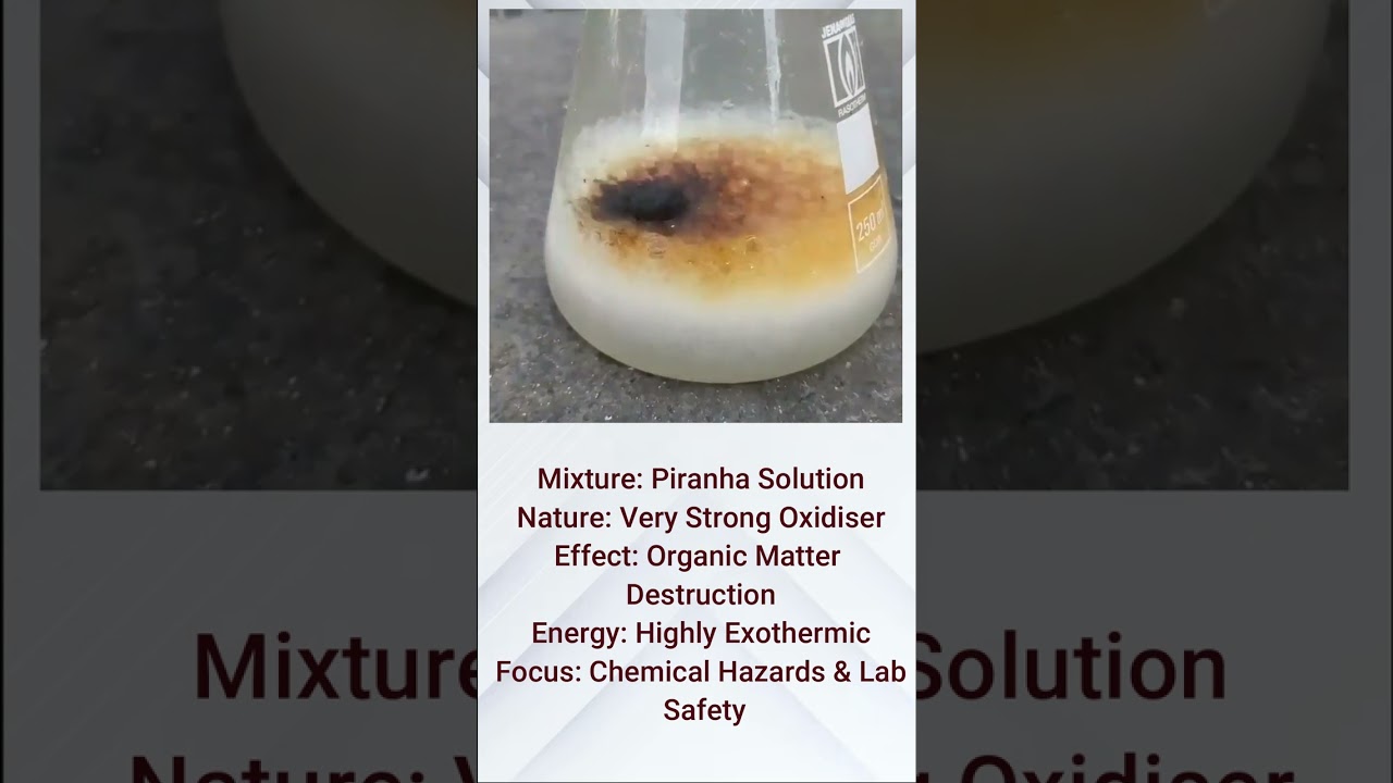 Piranha Solution 😱 | Ek Extreme Oxidiser | Organic Matter ➝ CO₂ | Chemistry Shorts