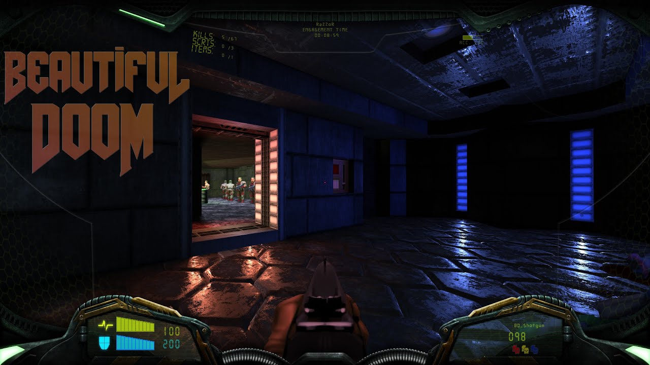 Beautiful Doom Ultra HD [Textures, Upscale, Parallax, Sprites] - Zero Brightness 1.0: MAP01 | 4K/60