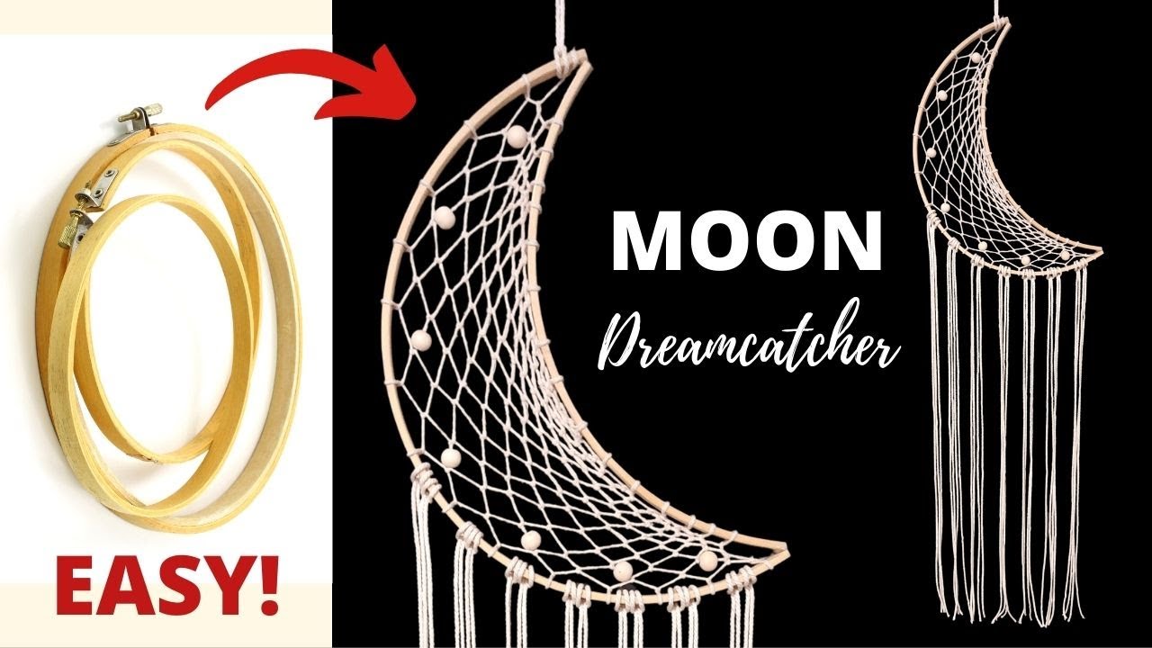 DIY Tutorial - Como hacer un Atrapasueños Luna -  How to make a Moon Dreamcatcher - Macrame