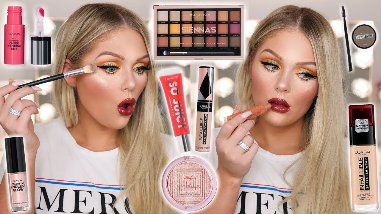 FULL FACE OF NEW DRUGSTORE MAKEUP TESTED | KELLY STRACK