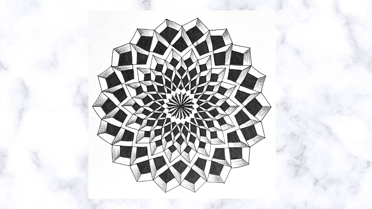 how to draw easy Zentangle Mandala Art