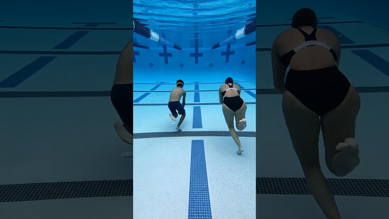 25 Yard Underwater Race Carrying One 25 lb Weight | Mom vs. Son | Morning Dive Experience