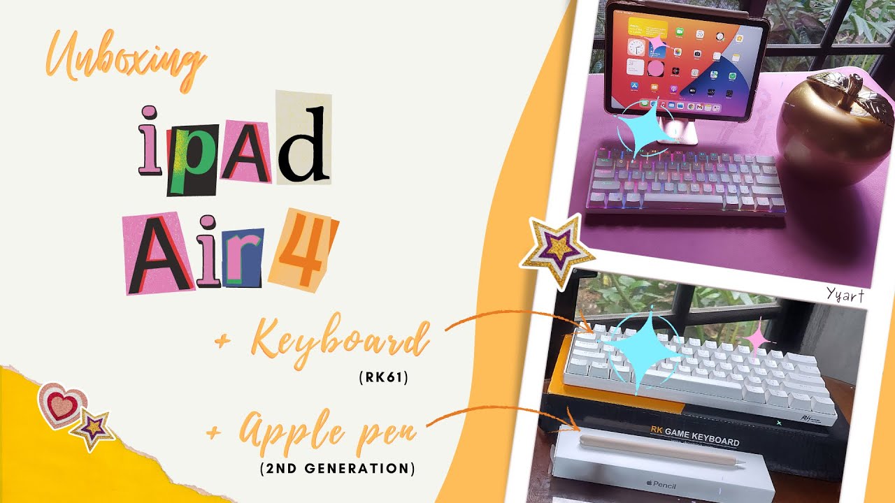 ⭐️Unboxing Ipad Air 4, Apple pen(2nd Gen), Keyboard(RK61) + Accessories #ipadair4 #ipad #keyboard