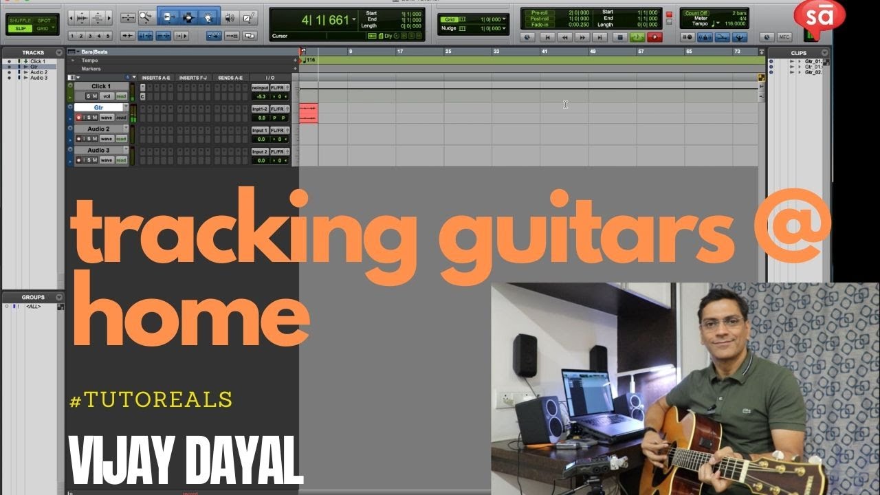 Guitar recording & tracking in your home studio | Vijay Dayal | S10 E21 | tutoREal | SudeepAudio.com
