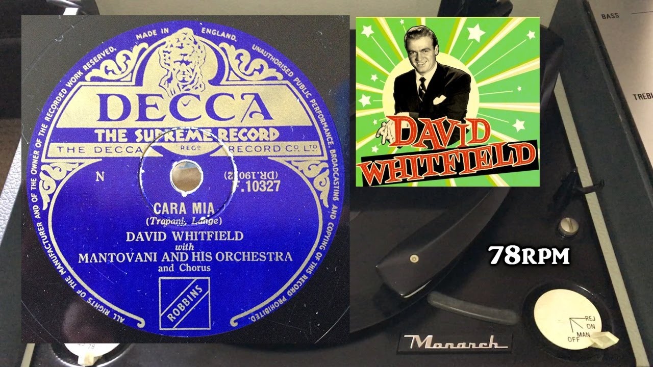 David Whitfield With Mantovani And His Orchestra - Cara Mia, 1954, Decca - F.10327,10