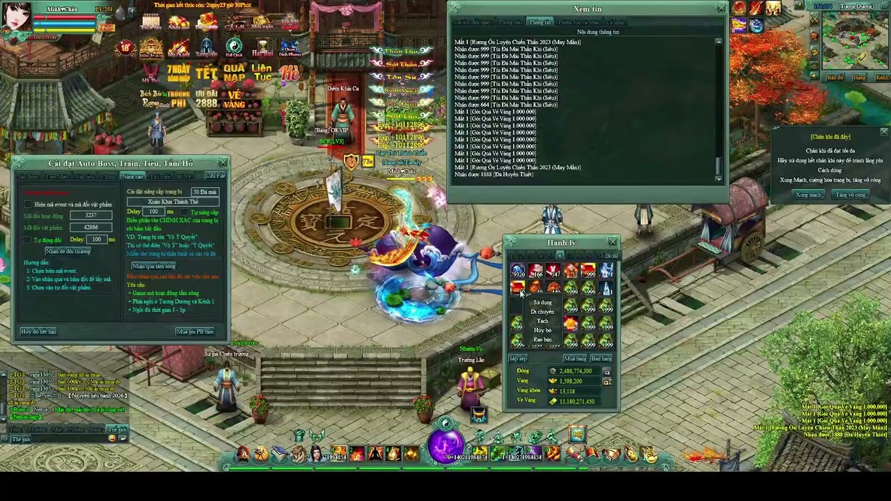 Minh Châu sever 1305 Tích Nạp 40m vào game võ lâm chi mộng nhận Chiến Thần Ấn 11 2025