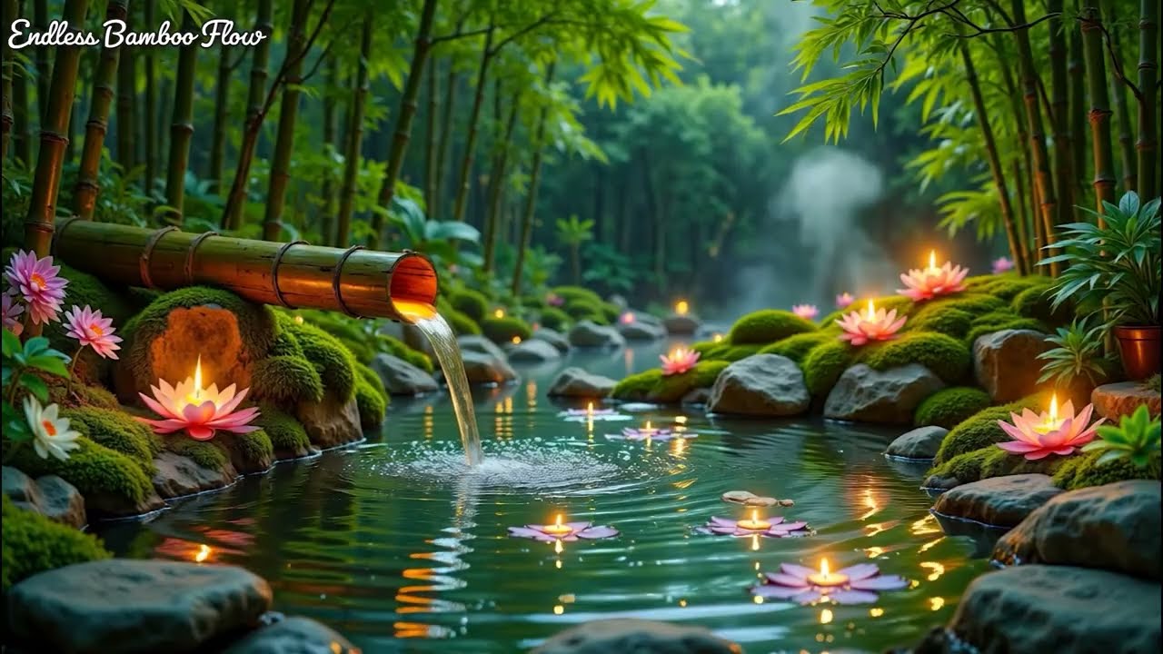 Успокаивающая фортепианная музыка для релаксации с нежными звуками воды для сна, снятия стресса и...