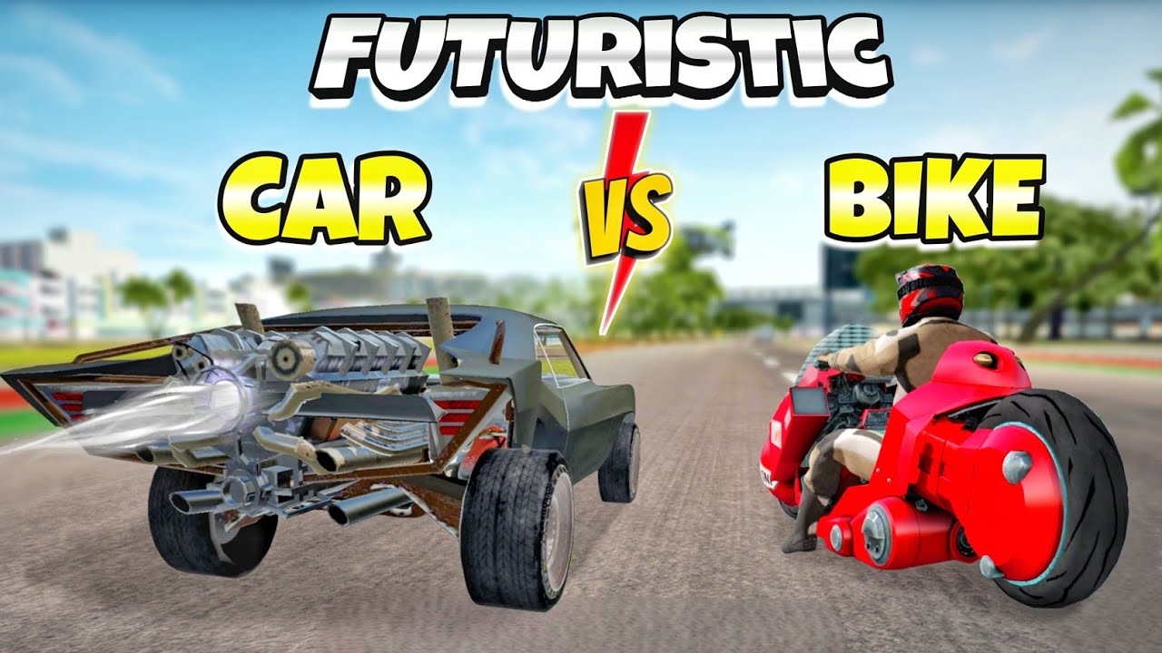 Футуристический автомобиль против футуристического мотоцикла 😱| Кто победит?🤔|