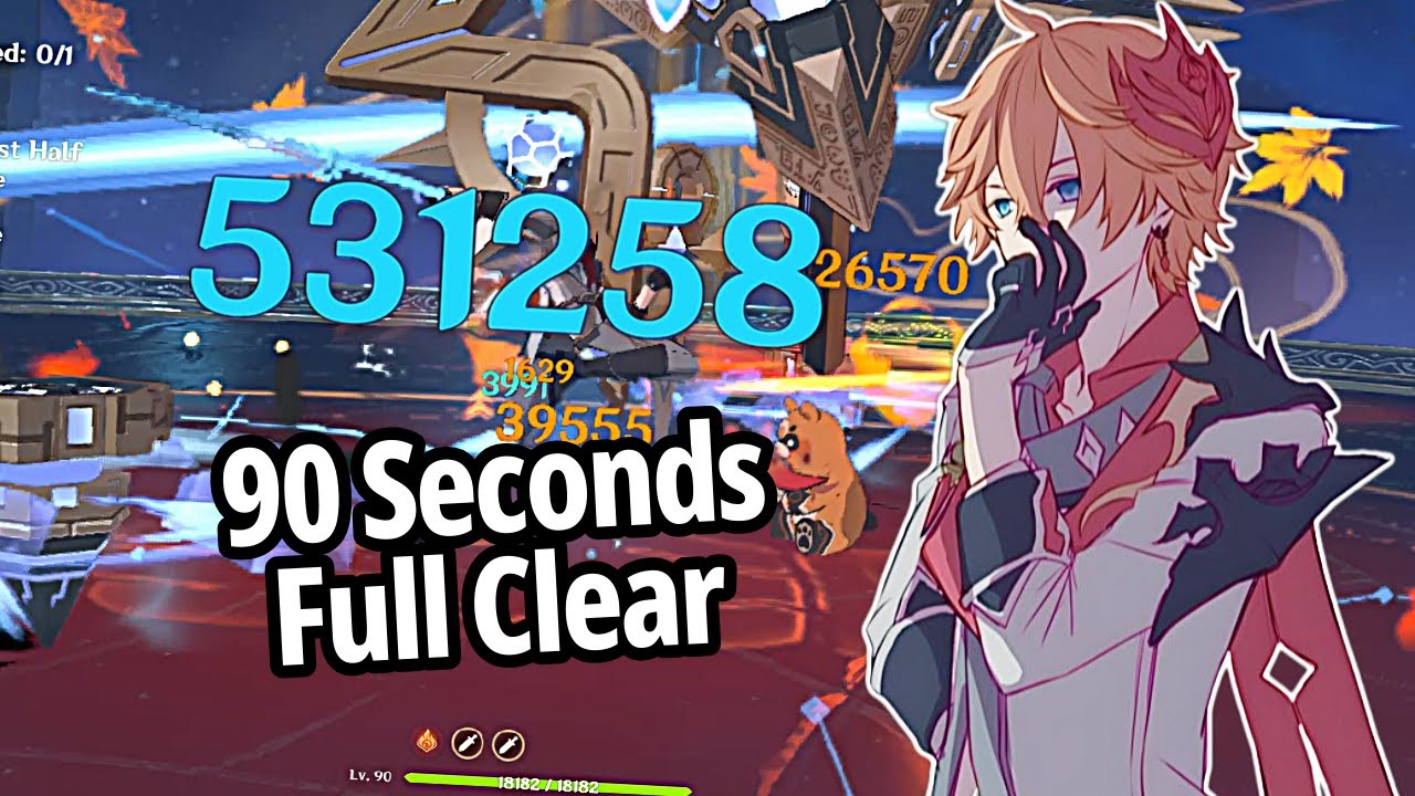 90 seconds day 1 Childe international top half continuous speedrun 6.5 cost bookless [4.6 abyss]