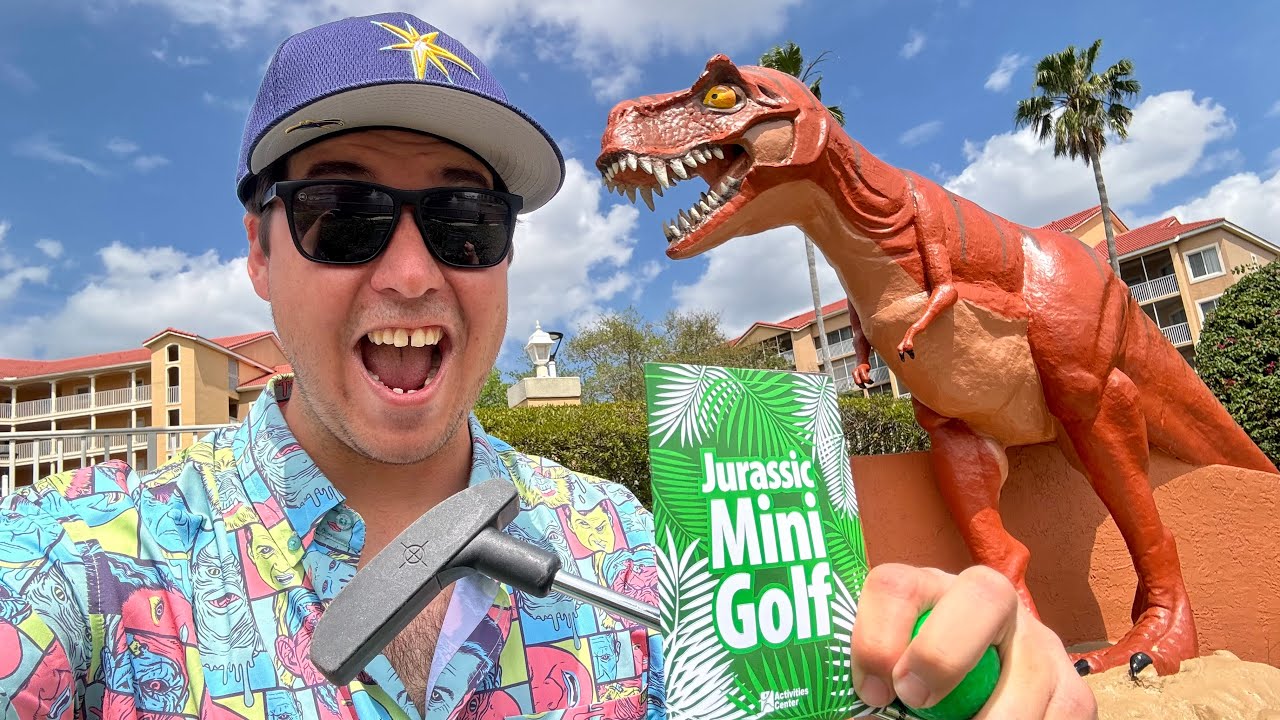 Florida’s Hidden Jurassic Mini Golf Roadside Attraction at Westgate Resort - 18 Holes With Dinosaurs