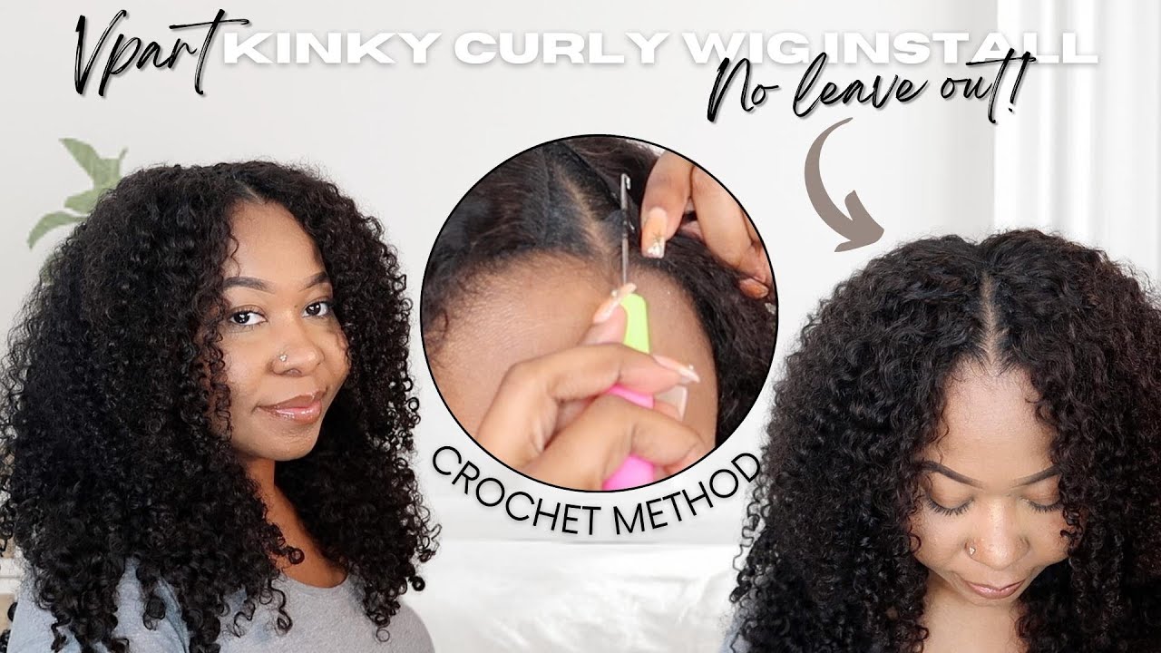 No Leave Out! Vpart Kinky Curly Wig Install | Crochet Method | Beginner Friendly Ft. ISEE Hair