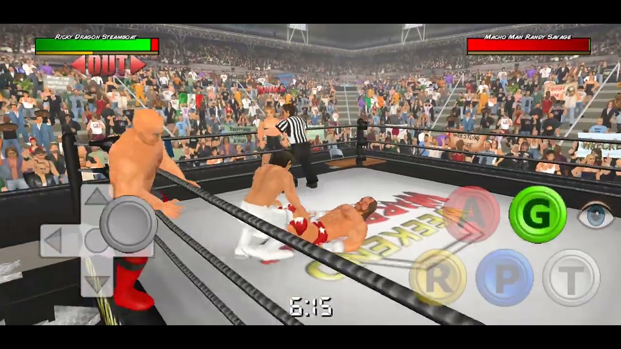 Macho man with Ms Elizabeth Rip😇 vs Ricky steam boat with  George Animal Steele Wrestlemania 3 1987