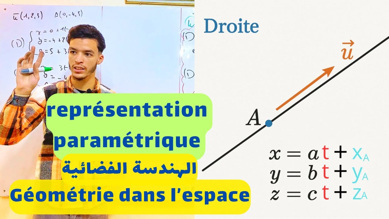 Géométrie dans l’espace | Représentation paramétrique d’une droite | التمثيل البرمتري لمستقيم