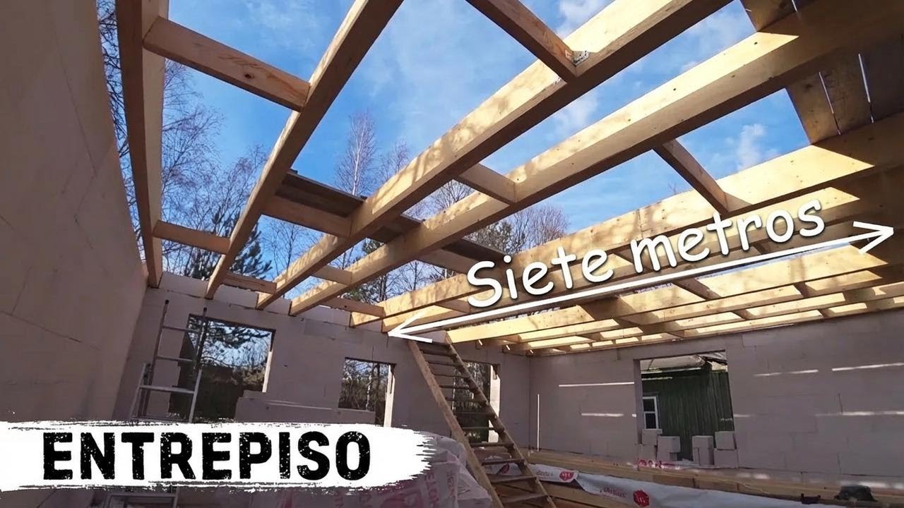 ¡Cubriendo un claro de 7 metros con vigas de madera! Mira cómo quedó