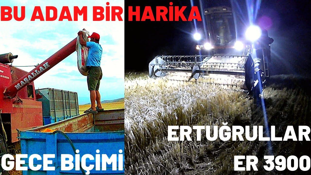 ERTUĞRULLAR ER 3900 GECE MESAİSİ - 8 DÖNÜMDEN 3 TELLİ SAMAN  #KÖYVLOG 2