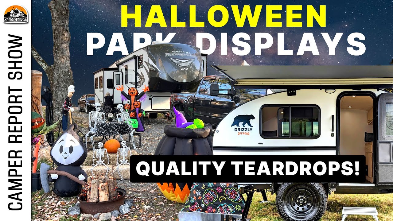RV Park Halloween Displays & Quality Teardrop Trailers