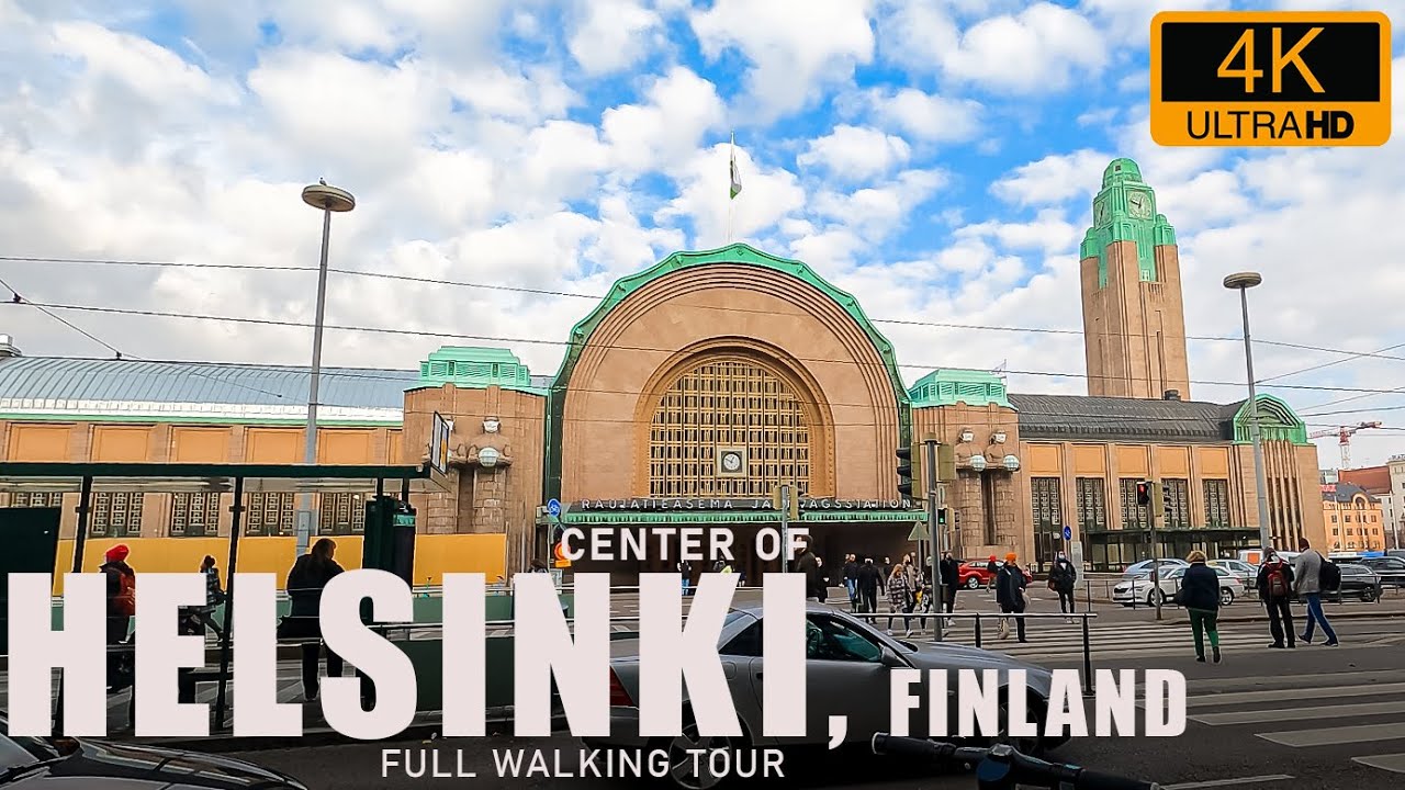 Helsinki Center, Finland 🇫🇮   - Full Walking Tour  ||  Central Railway Station, Kamppi, Forum  [4K]