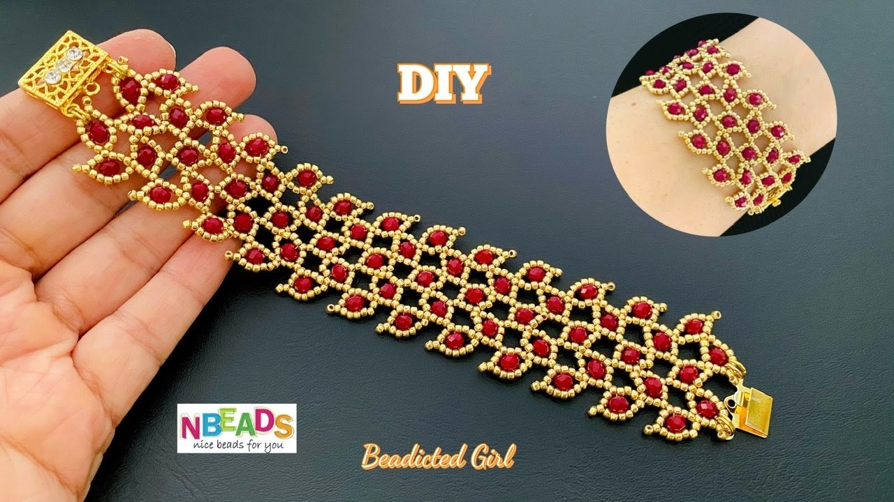 DIY leafy vine Bracelet || Nbeads collaboration || How to make Beaded Bracelet