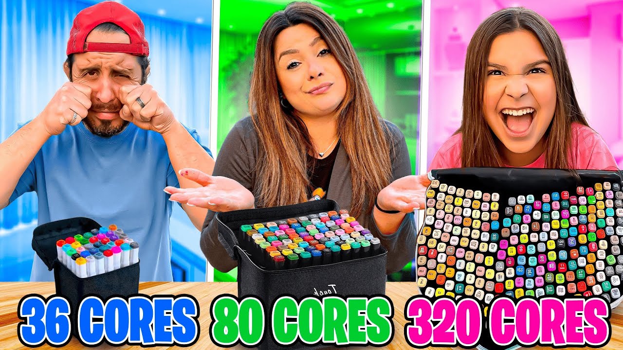 PINTANDO COM O KIT 36 CORES, 80 CORES E 320 CORES - EXTREMO *Será que conseguimos?