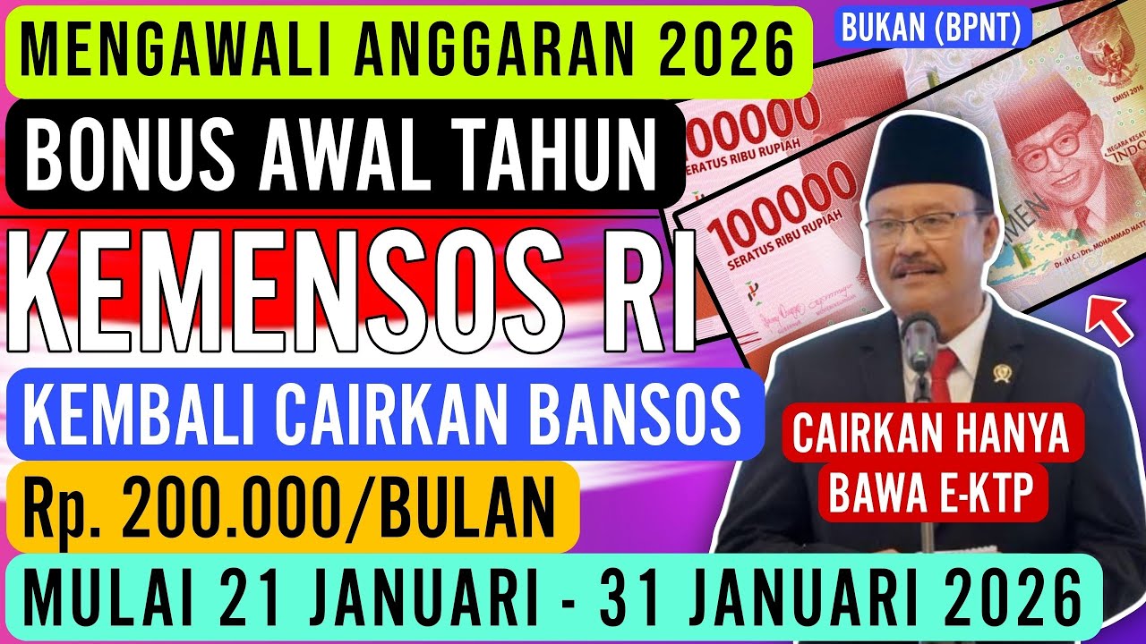 YES ☑ AGGARAN 2026 SIAP KEMENSOS CAIRKAN BANSOS BONUS 200.000/BULAN MULAI 21 JAN - 31 JAN 2026