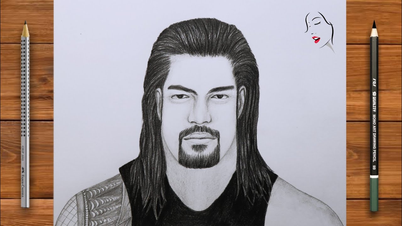 Как нарисовать набросок Романа Рейнса из WWE шаг за шагом | WWE Drawing | Roman Reigens | Crazy S...