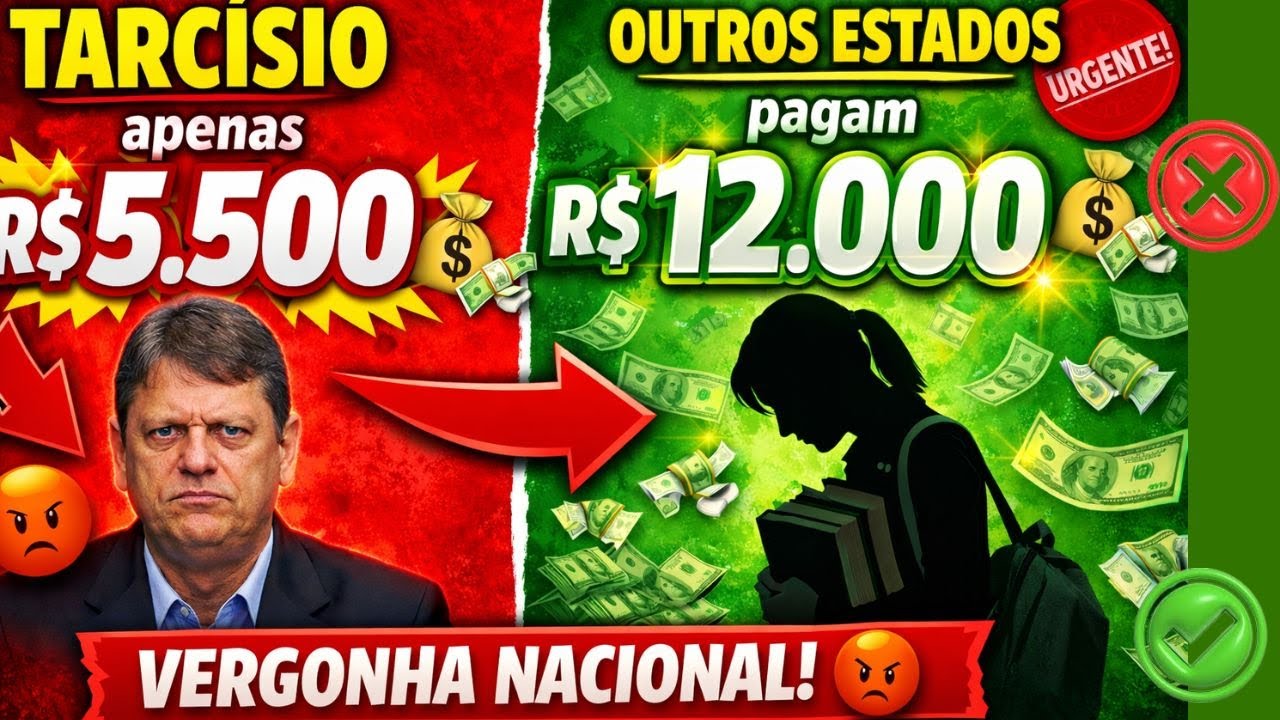 TARC&Iacute;SIO HUMILHA PROFESSORES DE SP: Ganha R$ 5.500 Enquanto Outros Estados Pagam R$ 12 MIL!