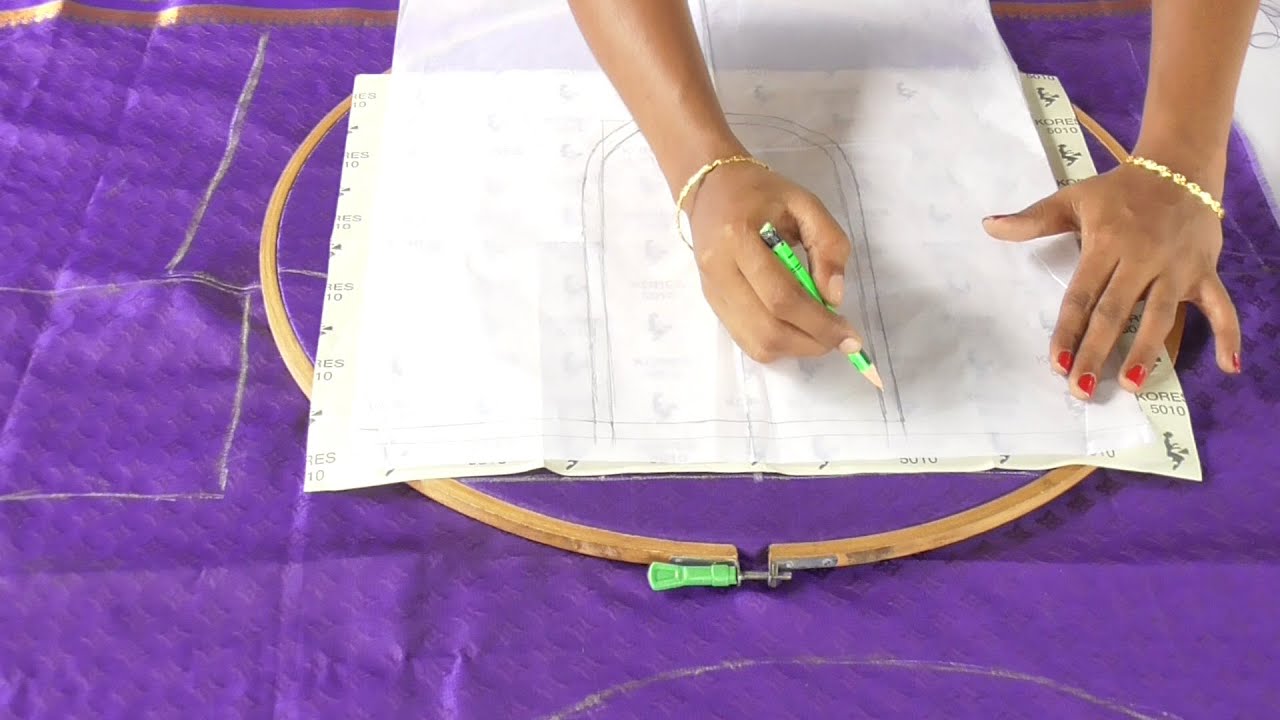 Aari work blouse tracing methods | Neck design tracing method