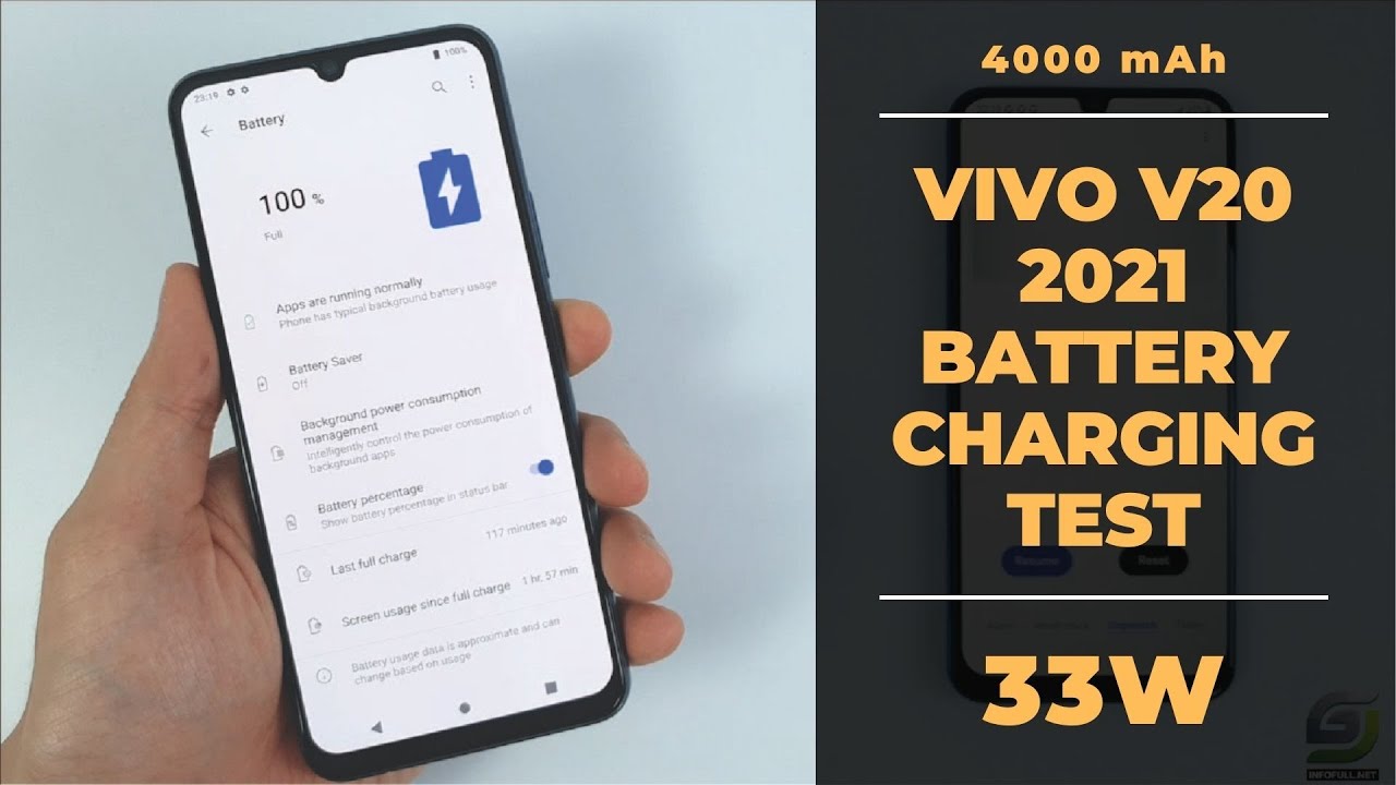 Vivo V20 2021 Battery Charging test 0% to 100% | 33W fast charger 4000 mAh