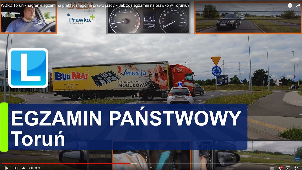 WORD Toruń - nagranie egzaminu praktycznego na prawo jazdy. - Jak zdać egzamin na prawko w Toruniu?