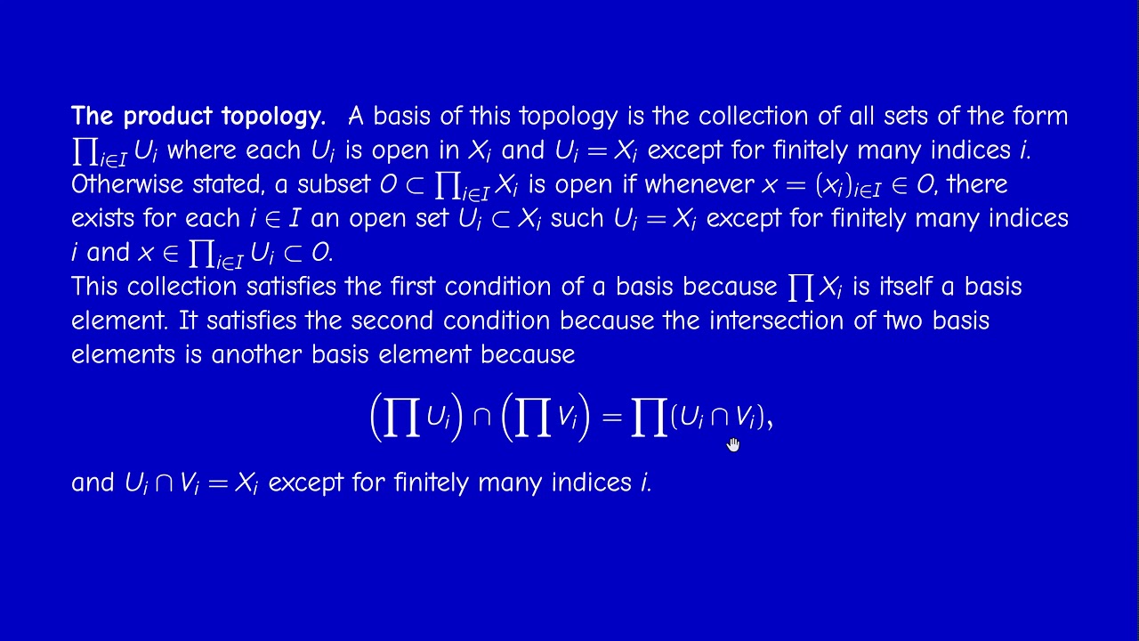 Math400 - Functional Analysis - Section 0.2.2 - The product topology