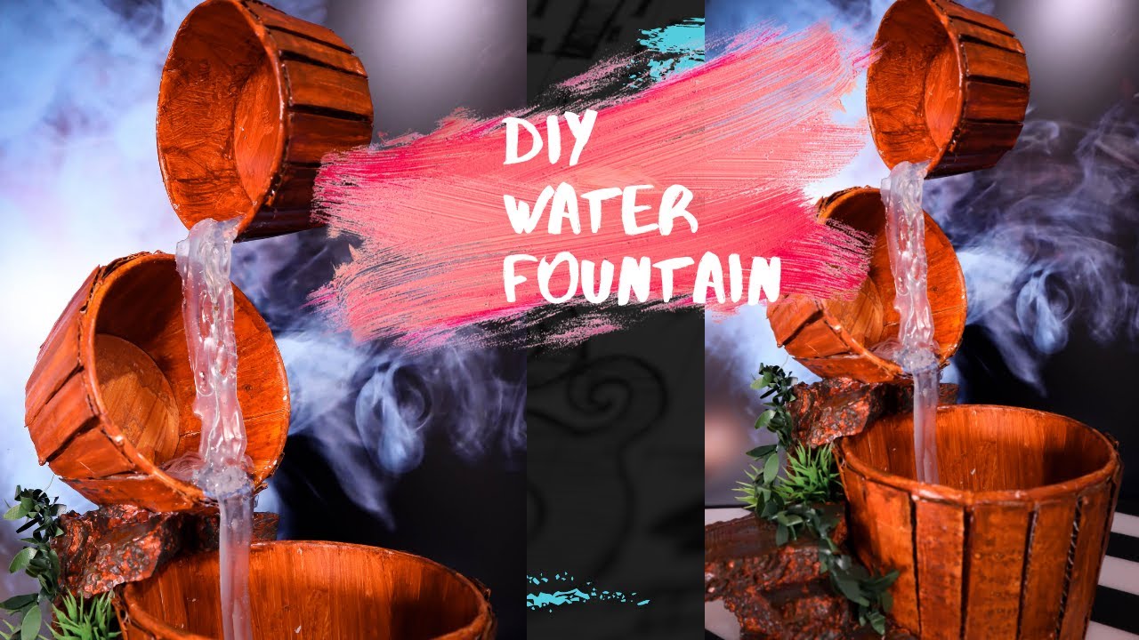 DIY TABLE TOP HOT GLUE WATER FOUNTAIN | Diy water fountain |
