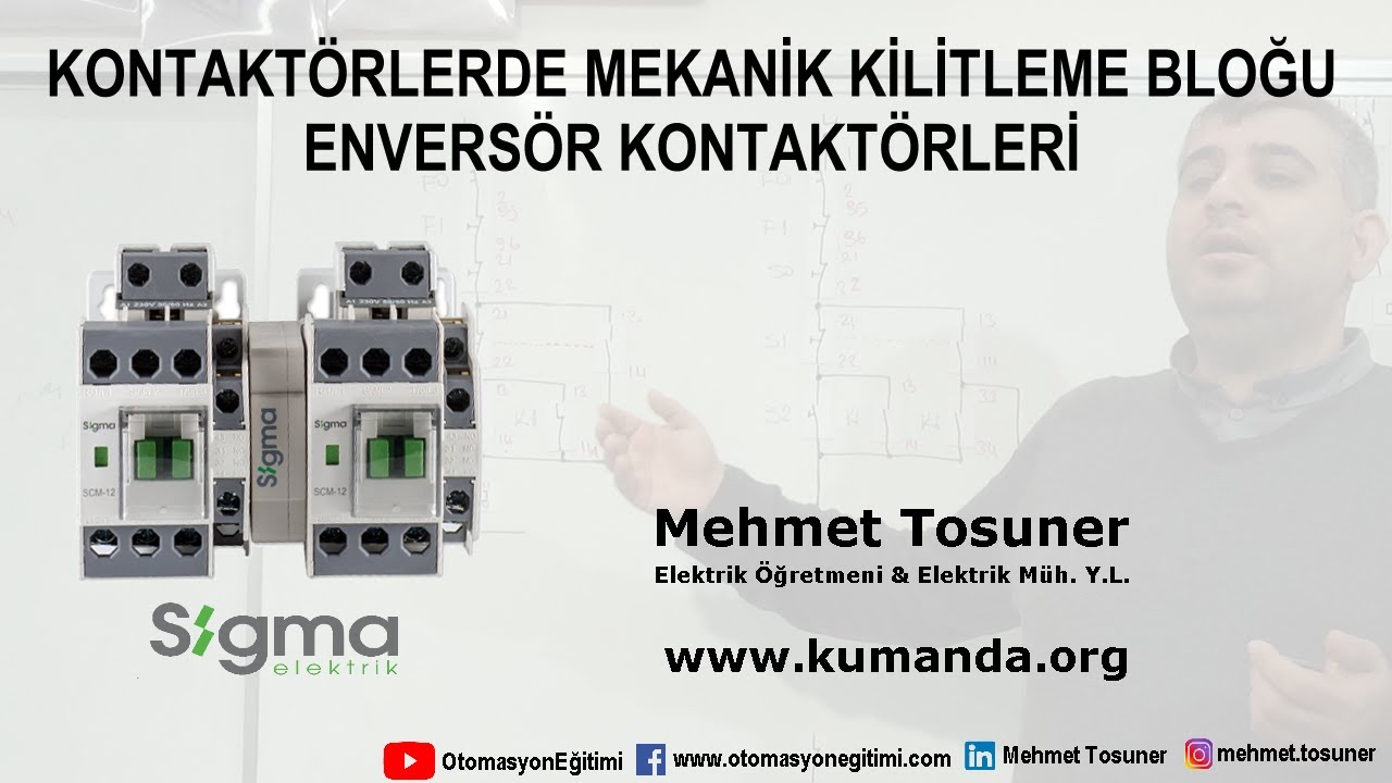 Kontaktörlerde mekanik kilitleme bloğu – Enversör kontaktörleri #elektrik #otomasyon #devre #kumanda