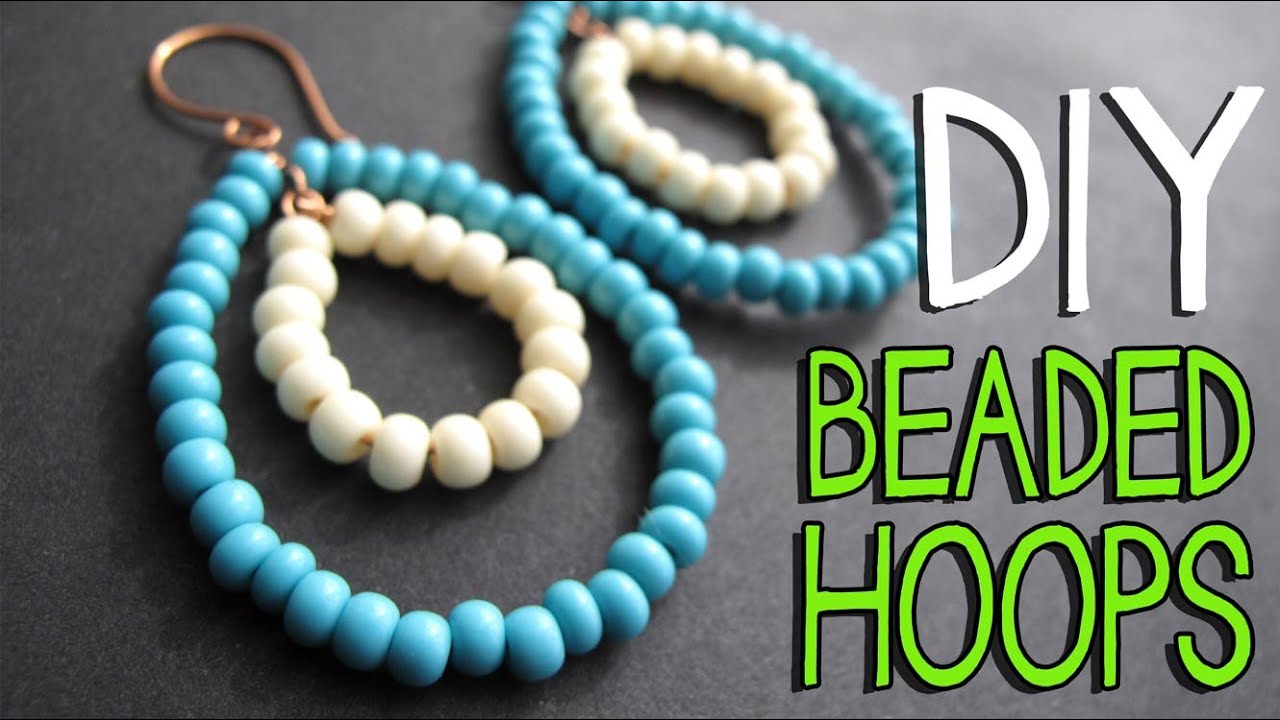 DIY Beaded Wire Hoop Earrings Tutorial - Jewelry Making Tutorial