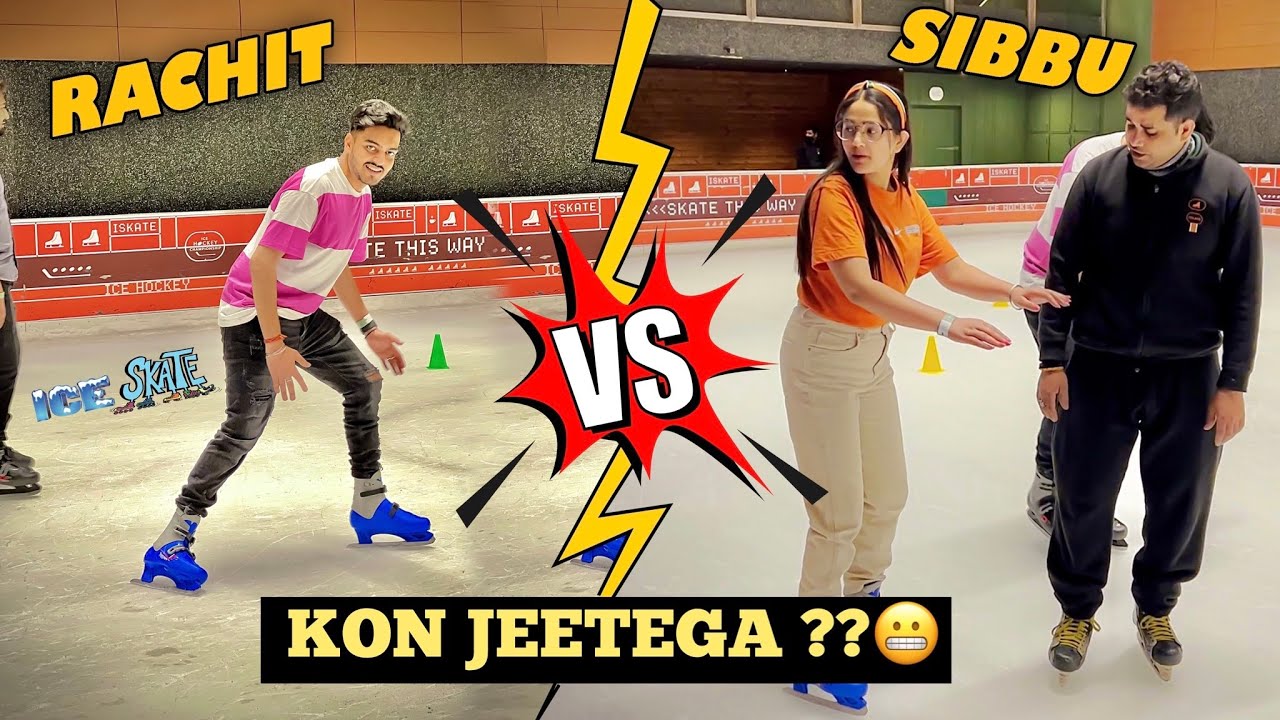 Ice Skating Challenge 😎 Rachit vs Sibbu 😬 Who will win ?? 🔥